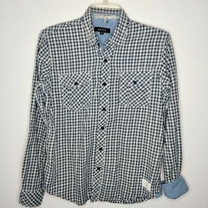 Akoo (Size S) Men's Multicolored Plaid 100% Cotton Button Down Front LS Shirt